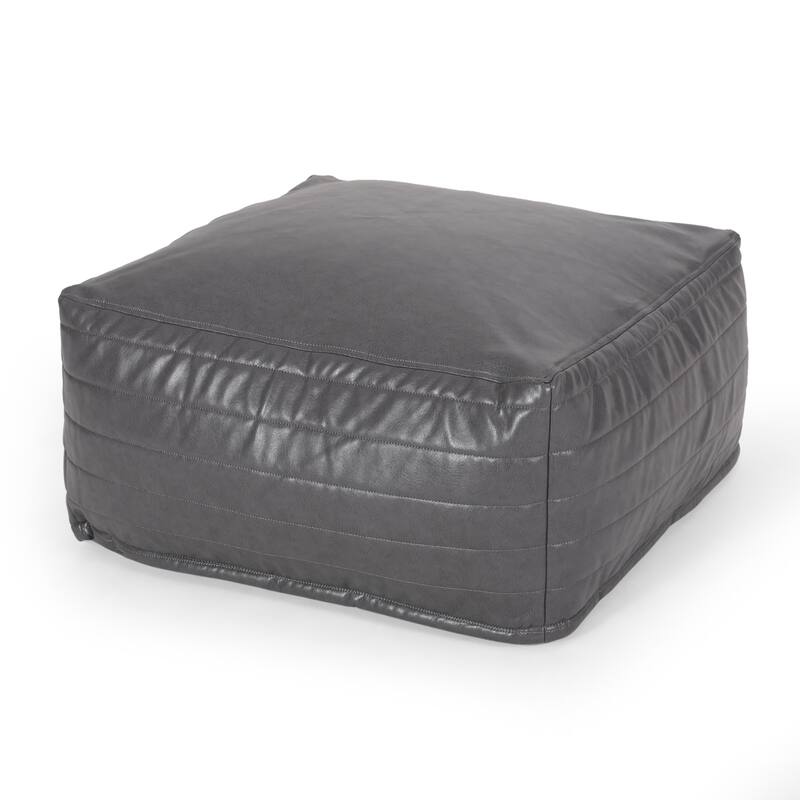 Bambo Faux Leather Rectangle Pouf,Comfortable choice, multiple functions, classic design, and cozy corners