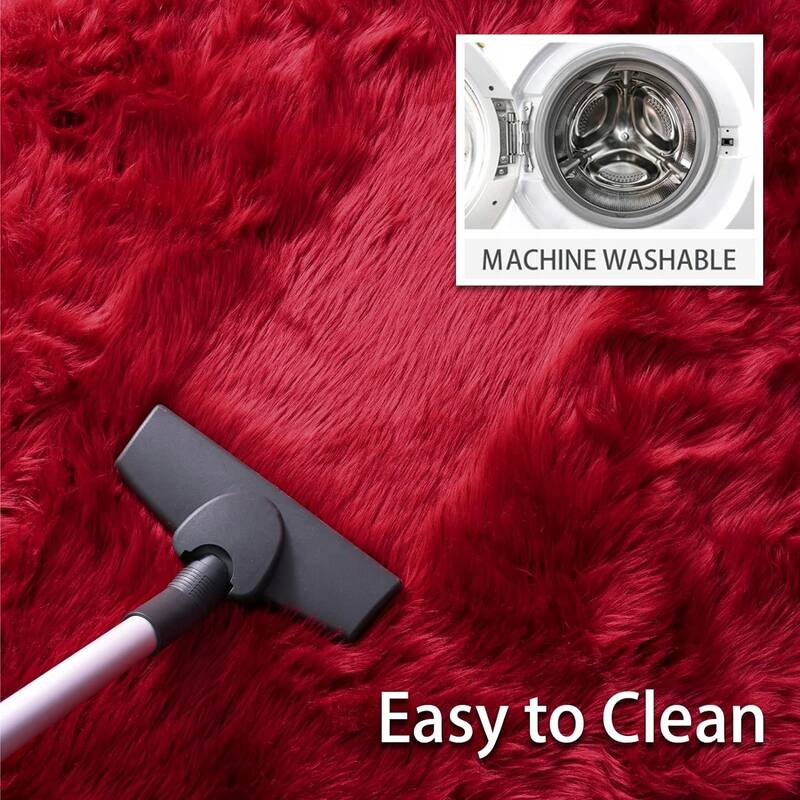 Shaggy Faux Fur Sheepskin Area Rug Super Soft Home Decor Carpet