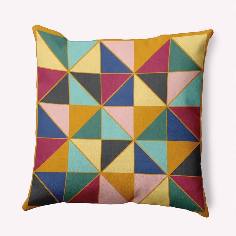 Triangle Triumph Decorative Throw Pillow - 20" x 20" - Mango/Multi