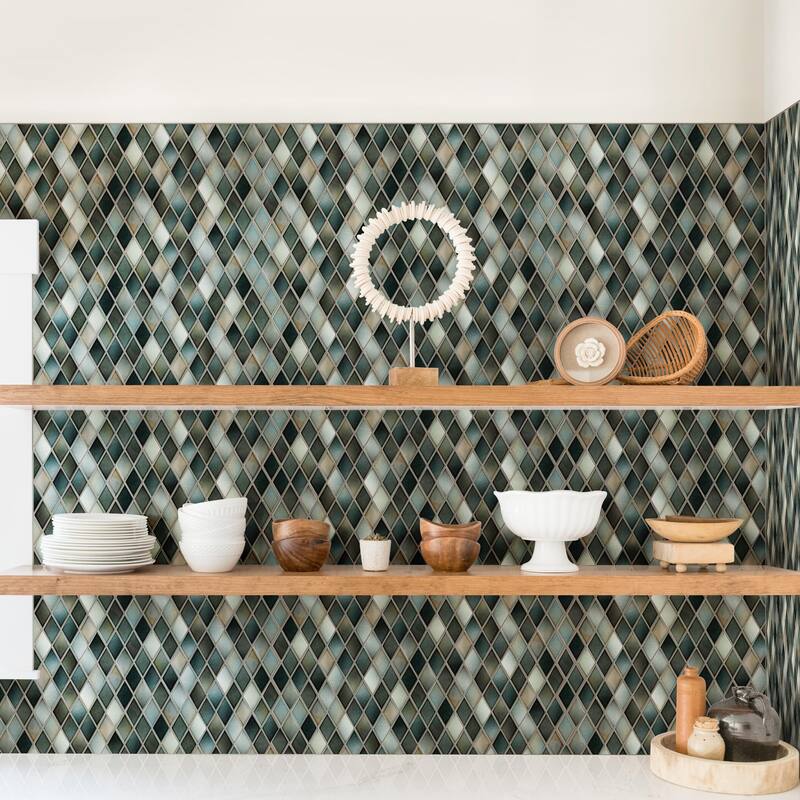 Merola Tile Hudson Kite Stormy Night 10-1/8" x 11-3/4" Porcelain Mosaic Floor and Wall Tile - Case (10 Tiles)