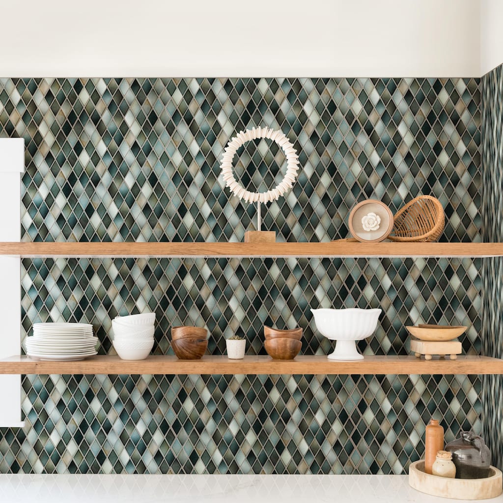 Merola Tile Hudson Kite Stormy Night 10-1/8" x 11-3/4" Porcelain Mosaic Floor and Wall Tile