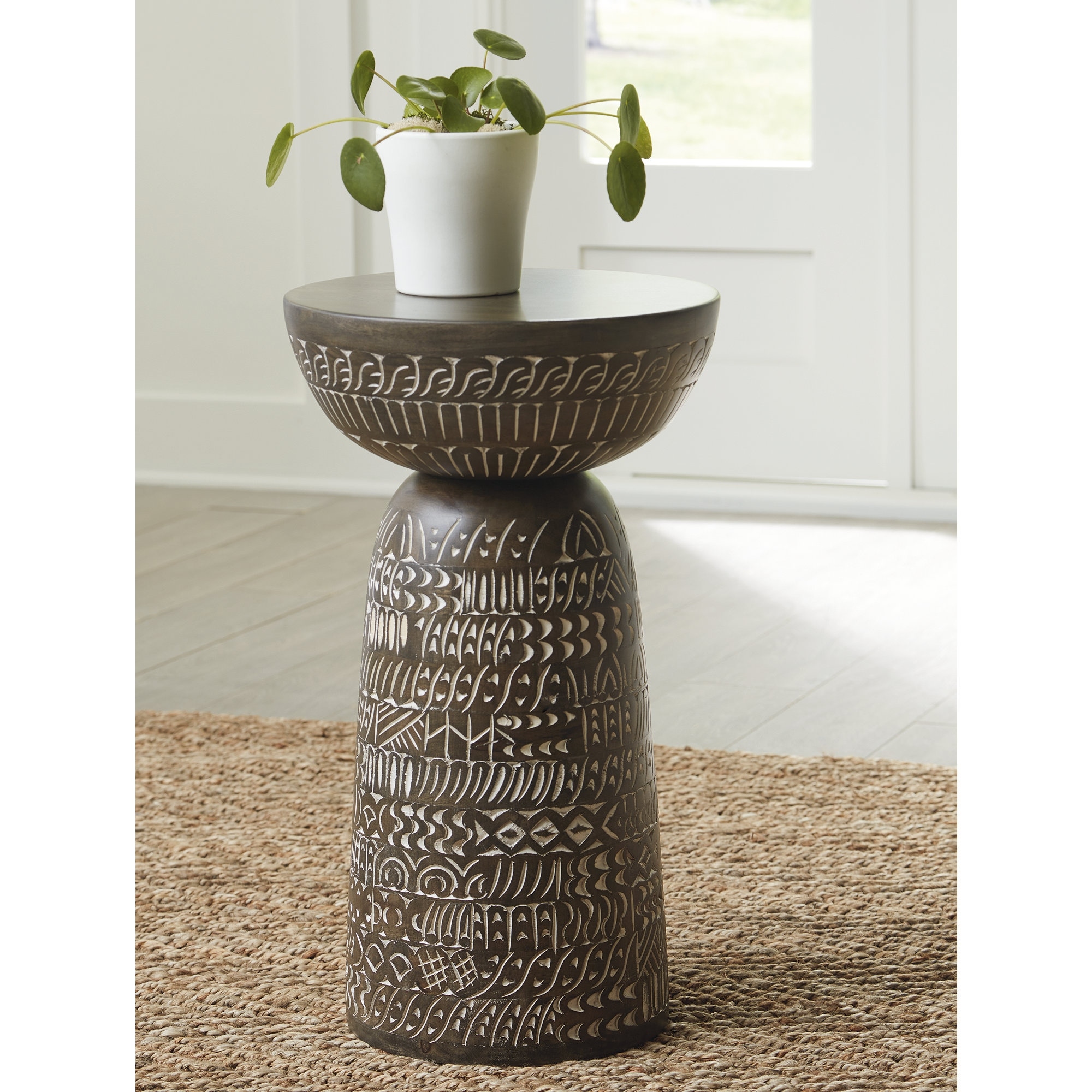 Hadcher Accent Table - Cream/Brown Hadcher Accent Table - Cream/Brown