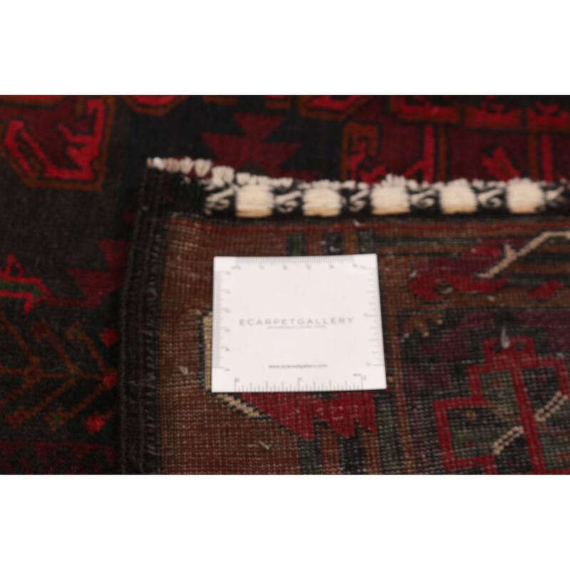 Teimani Black, Red Rug 4'2" x 6'11" - 4'2 x 6'11