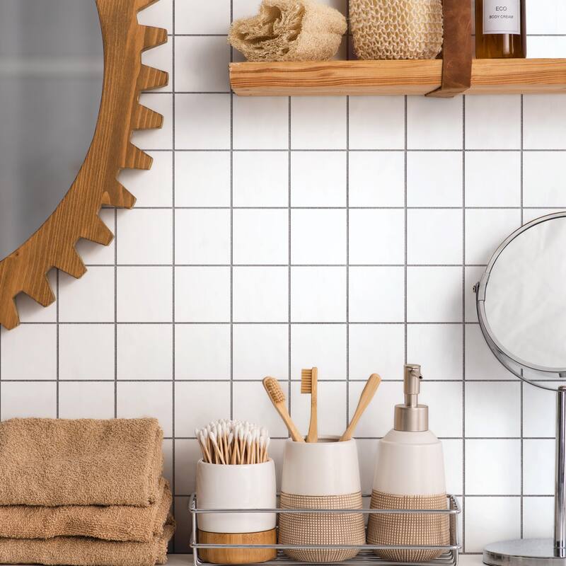 Merola Tile Monocolor Taco Alaska 2-5/8" x 2-5/8" Ceramic Floor and Wall Tile - White