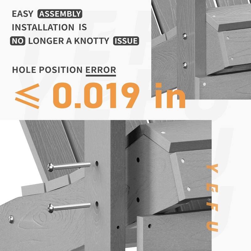 WINSOON All Weather HIPS Outdoor Plastic Adirondack Chairs Set of 4