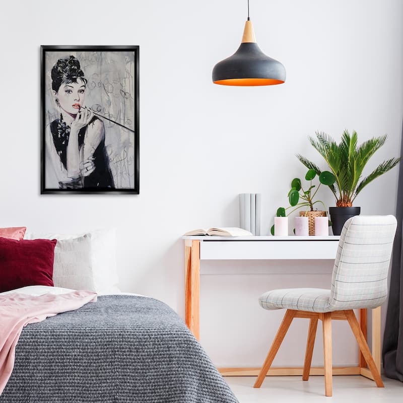 Stupell Bold & Classic Audrey Framed Floater Canvas Wall Art Design By Lucille Lee