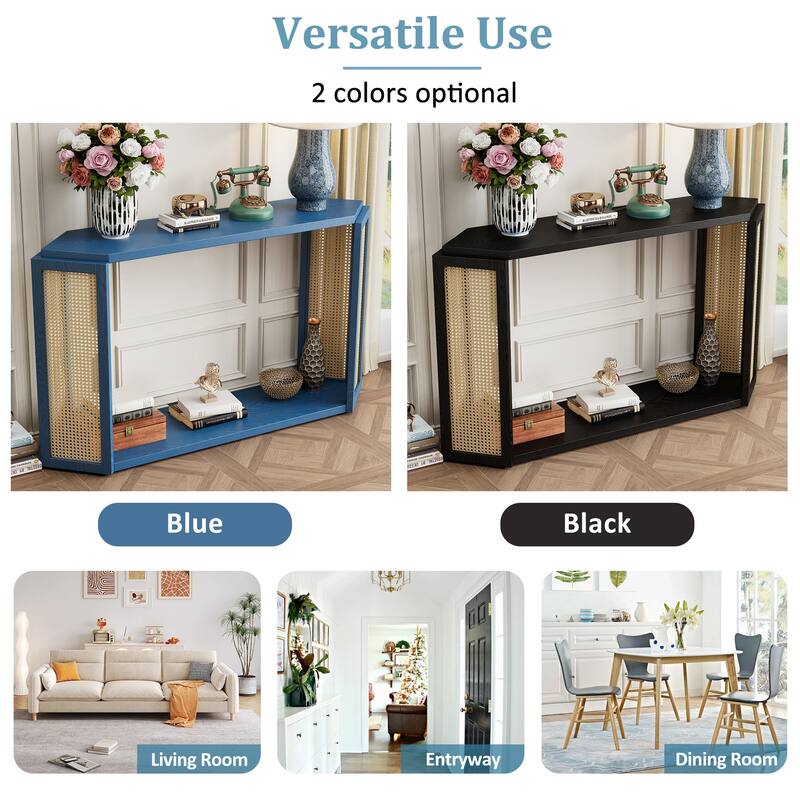 Narrow Console Table Entryway Table Sofa Table with Open Shelf