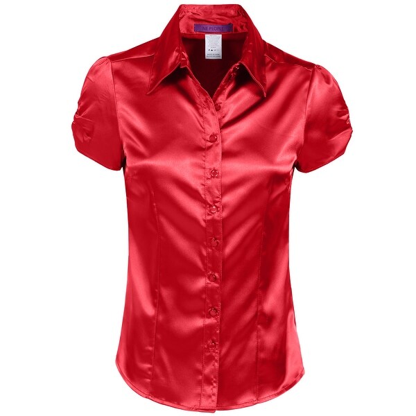 red satin tops for ladies