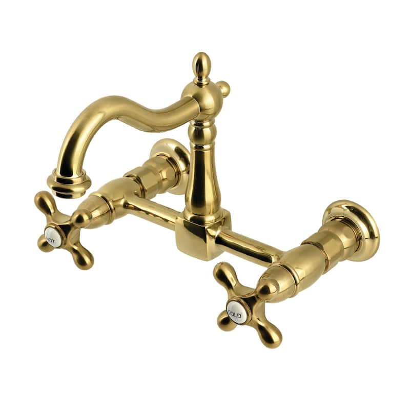 Heritage Two-Handle 2-Hole Wall Mount Bridge Kitchen Faucet