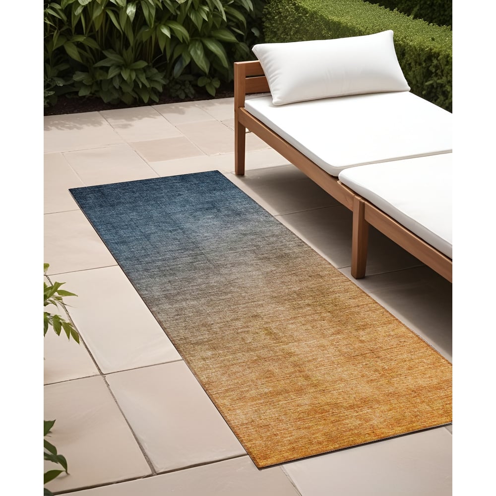 Alvalo Ombre Weather Resistant Blended Style Outdoor Rug