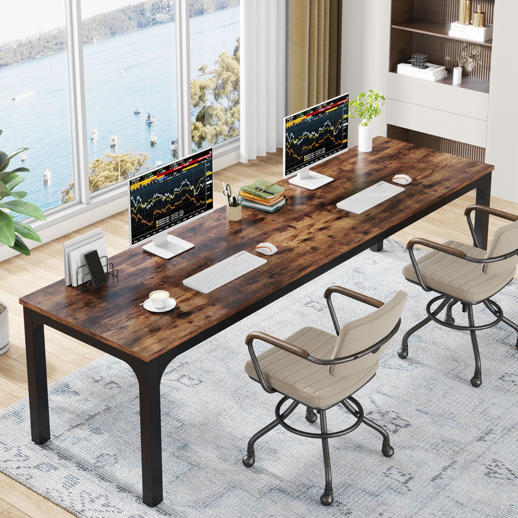 78.7 Inches Extra Long Computer Desk 2 Person Desk