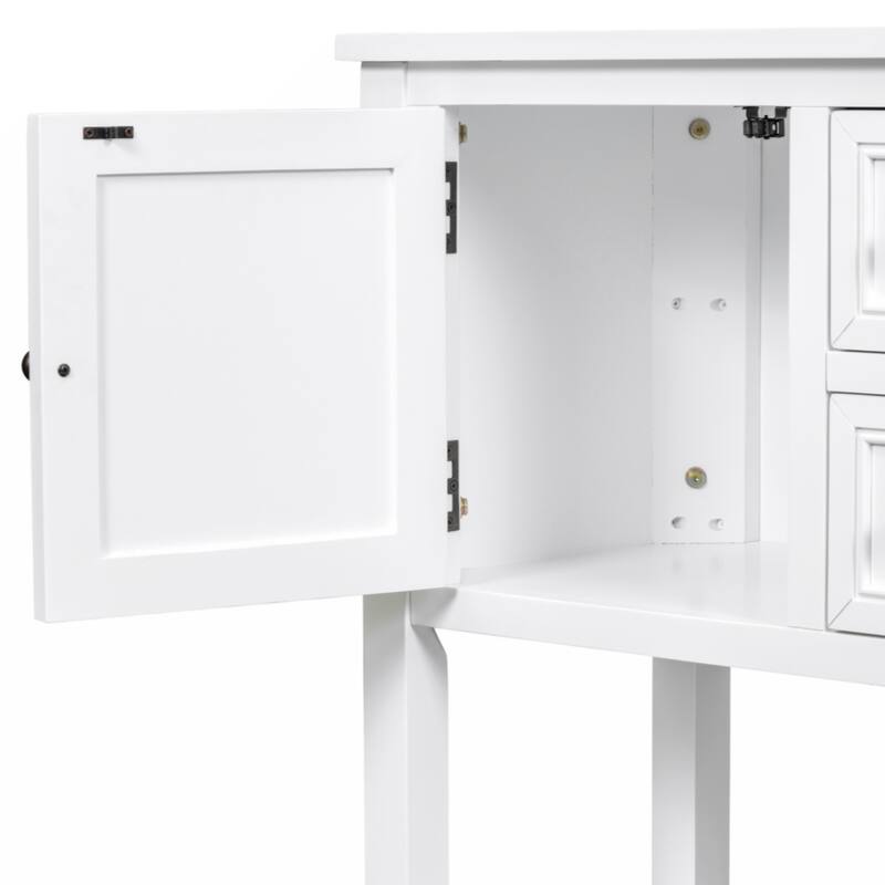 Cambridge Series Ample Storage Vintage Console Table with Four Small Drawers and Bottom Shelf