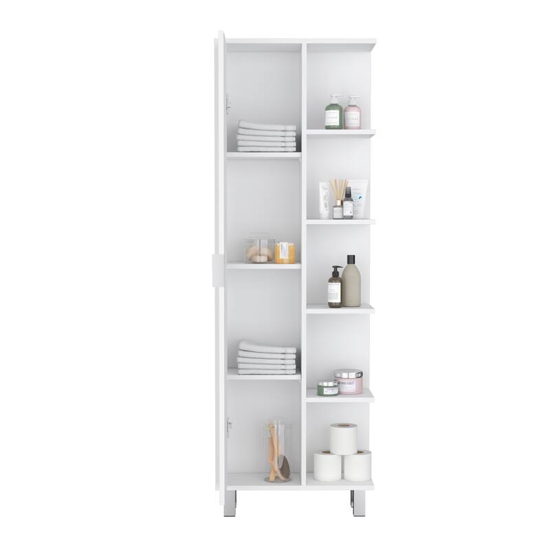 63-inch High Bathroom Cabinet Storage Cabinet with Four Open Shelves - Overstock - 40732239