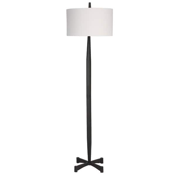 slide 2 of 7, Tapered Base Table Lamp Floor Lamp with drum Shade - 67.25" - Black