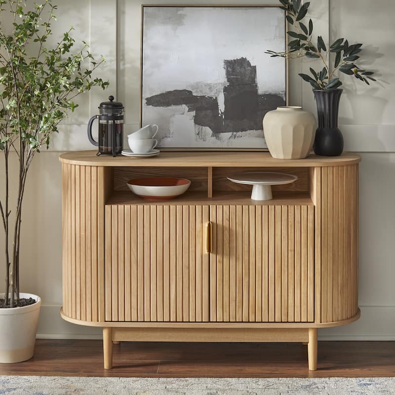 Lifestorey Kendrick Fluted Buffet - Light Oak