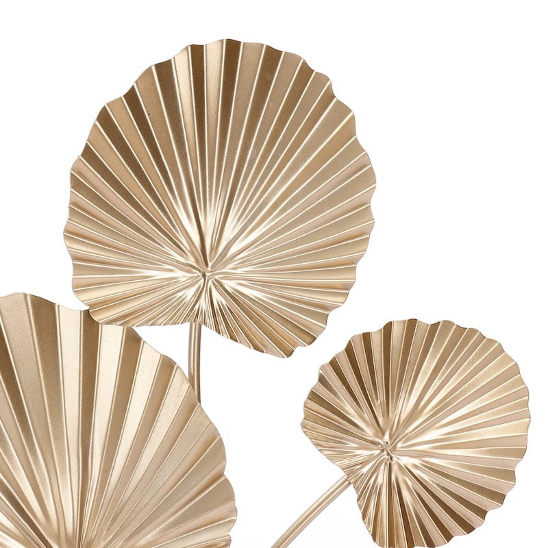 Seven Gold Palm Leaf Metal Wall Art Decor