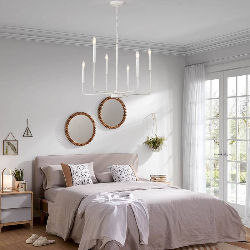 6-Light Candlestick Hanging Linear Chandelier Lighting Ceiling Light for Kitchen Island