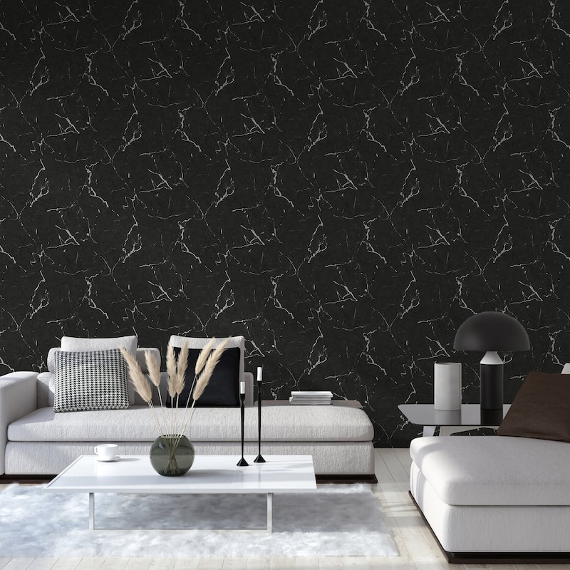 Galerie Wallcoverings Bricks and More Collection Luxurious Metallic Marble Metallic Finish Vinyl on Non-woven Wallpaper Roll