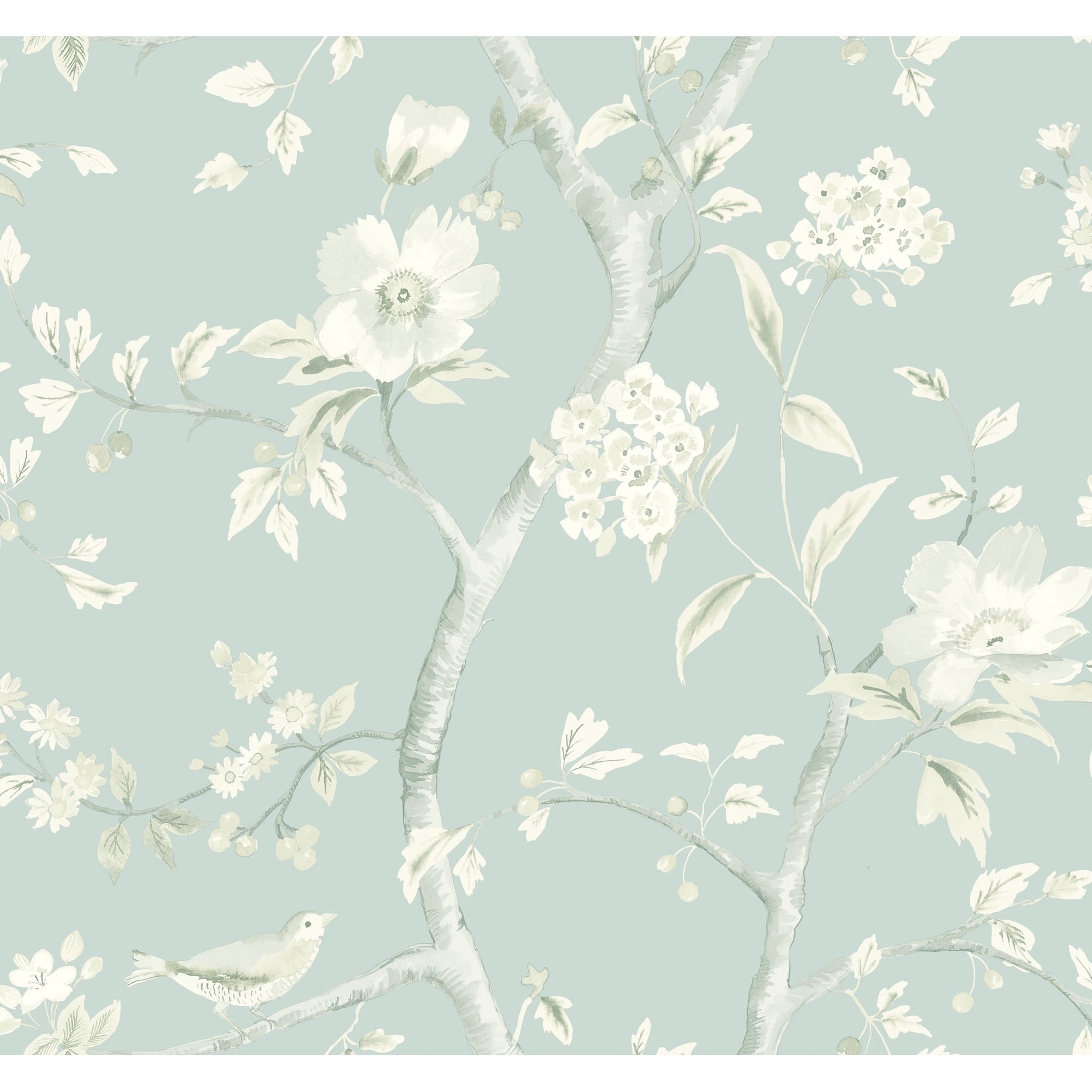 Seabrook Designs Lillian August Southport Floral Trail Unpasted Wallpaper