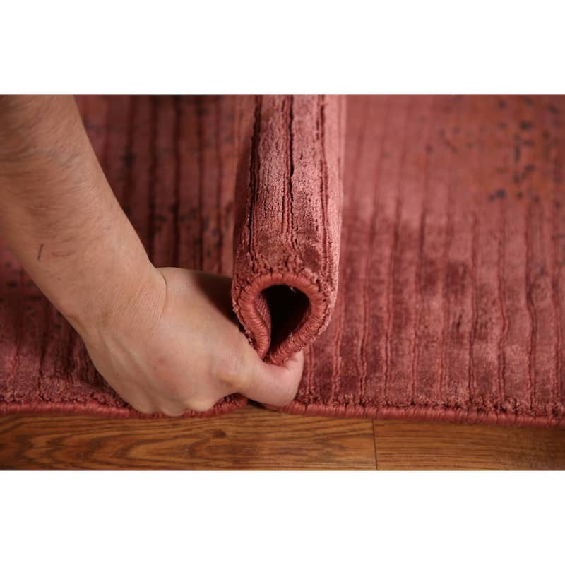 Modern Abstract Indian Area Rug Handmade Wool Carpet - 5'3"x 7'8"