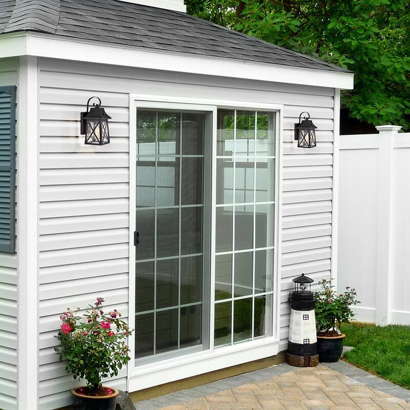 Dusk to Dawn Outdoor Wall Sconce - 2 Pack Farmhouse in Matte Black Finish - 13*6*7