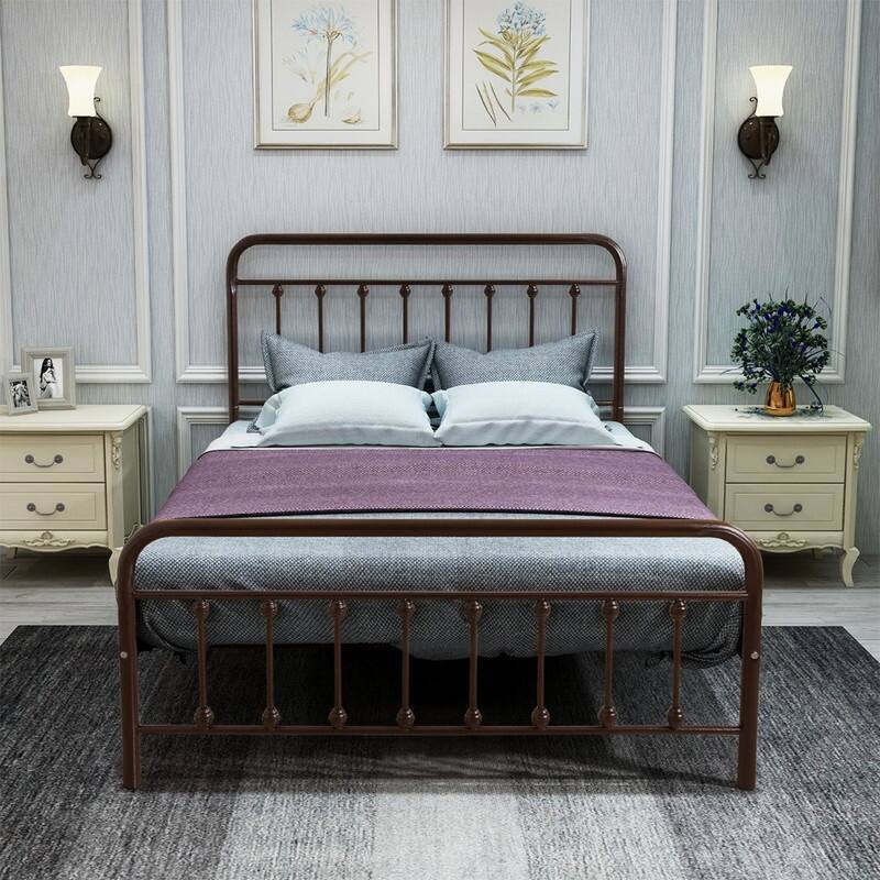 BANSA ROSE Classic Metal Pipe Bed Classic Retro Iron Frame Bed