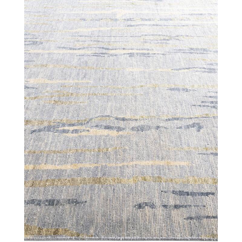 Modern One-of-a-Kind Hand-Knotted Area Rug - Gray, 8' 4" x 10' 1" - 8' 4" x 10' 1"
