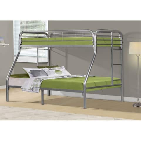 Offex Silver Metal Twin / Full Bunk Bed Only