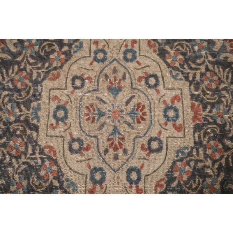 Purple Tabriz Vintage Persian Rug Handmade Wool Carpet - 9'8" x 12'8"