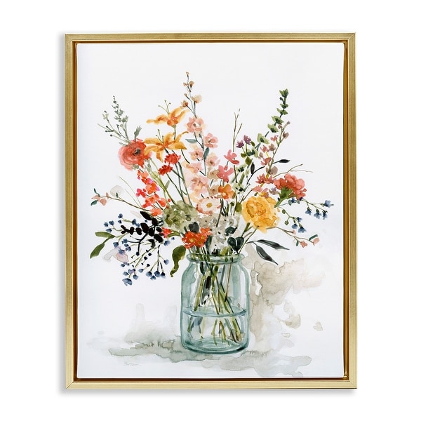 Stupell Warm Summer Meadow Floral Bouquet Still Life Painting