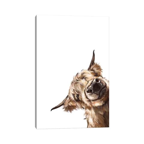 iCanvas "Sneaky Highland Cow" by Big Nose Work Canvas Print