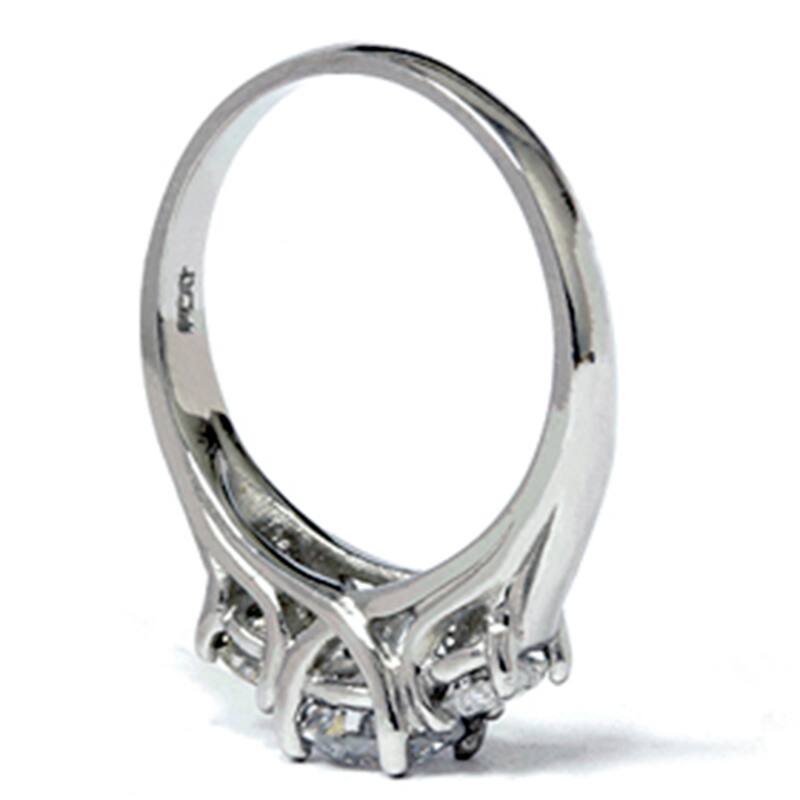1 1/4ct Three Stone Diamond Engagement Ring Platinum