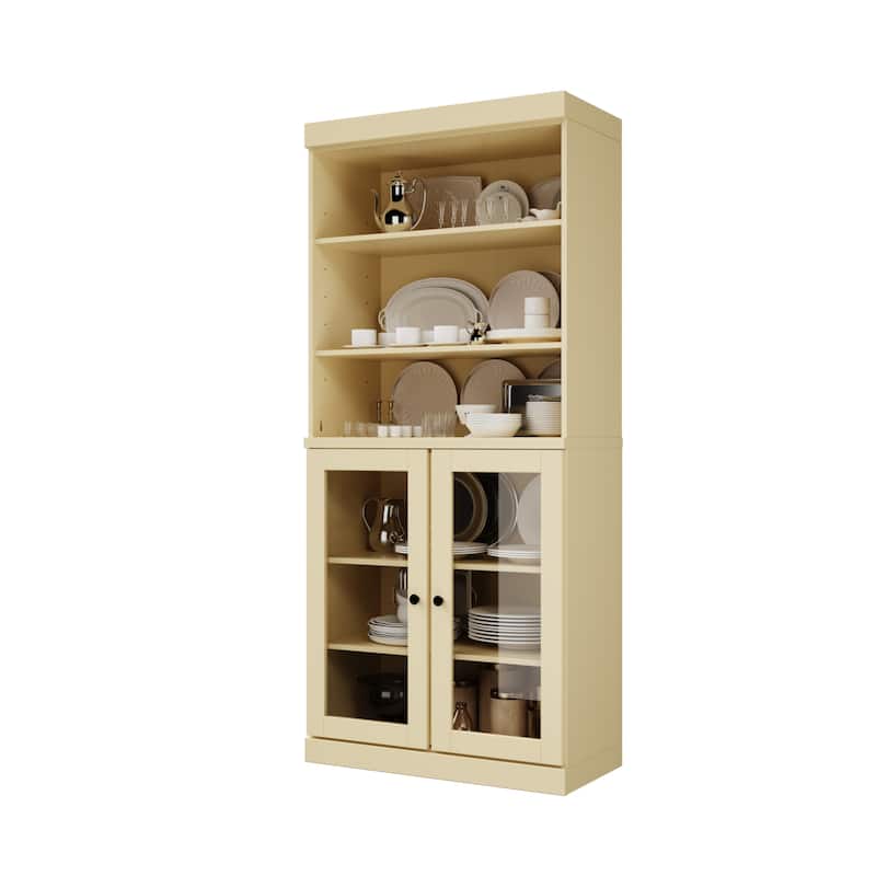 100% Solid Wood 32" Kitchen Pantry Cabinet with 2 Doors by Palace Imports