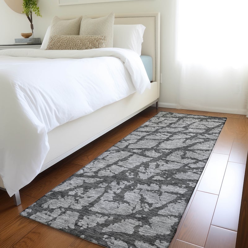 Premium Washable Super Soft Modern Crackle Mayfield Rug - Gray - 2'3" x 7'6"