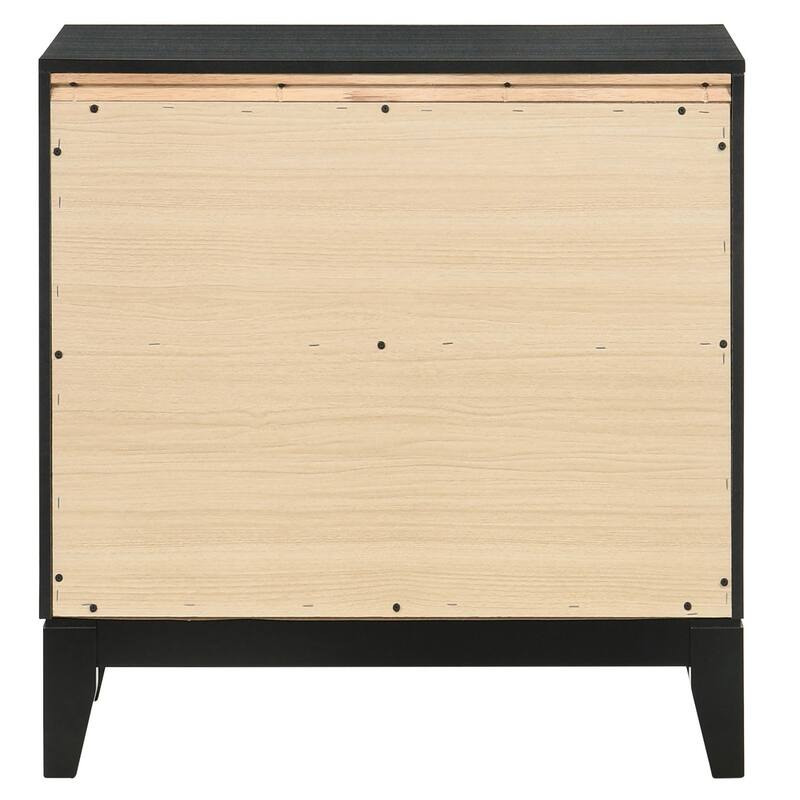 Weathered Black 2-Drawer Nightstand with Safety Stop Mechanism