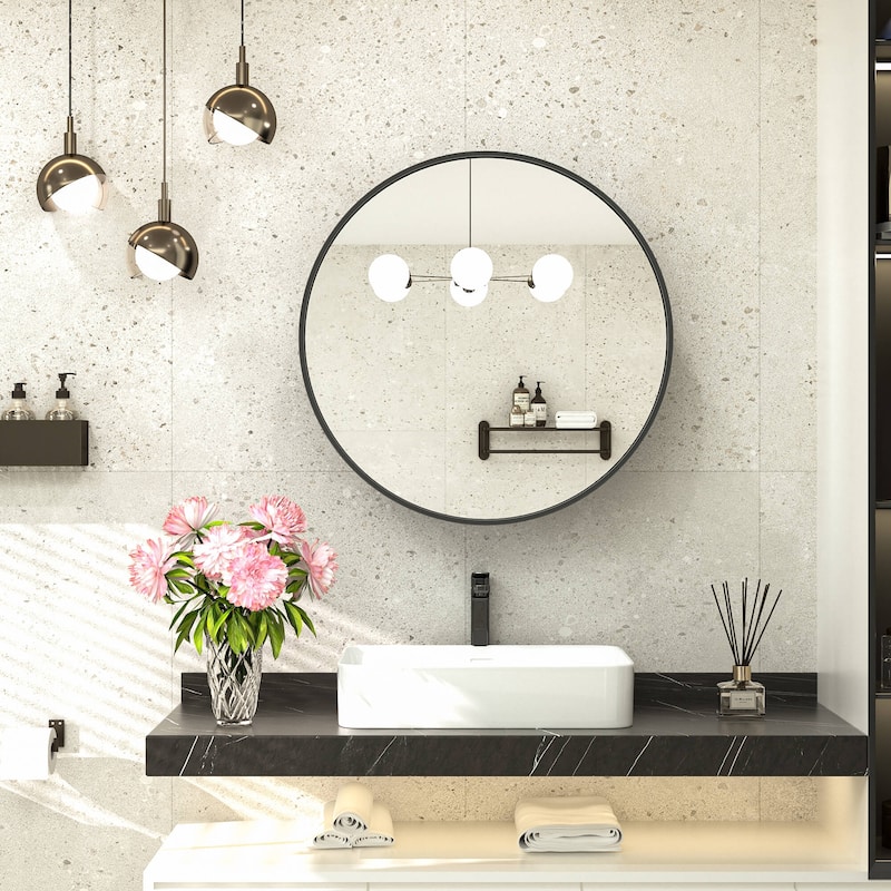 TokeShimi Round Medicine Cabinet with Mirror for Vanity