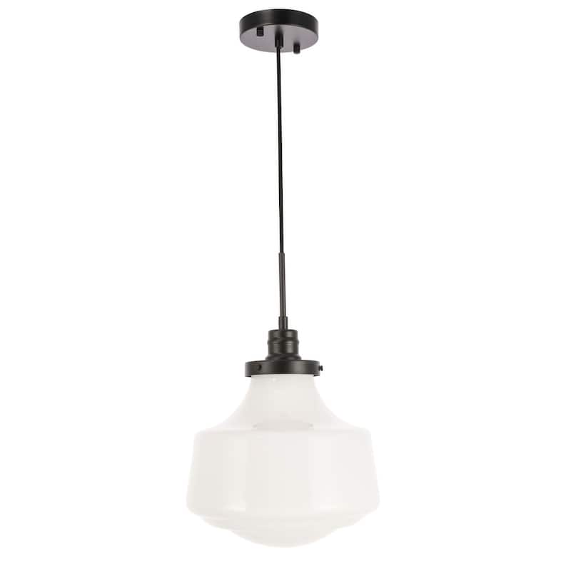 Klyli 11-inch 1-light Frosted Glass Hanging Pendant
