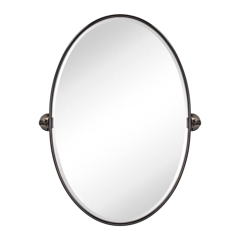 Luecinda Oval Metal Wall Mirror - 30" x 23" - Rubbed Bronze