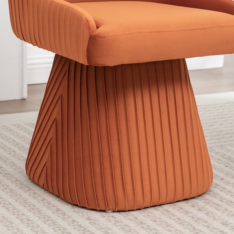 SEYNAR Modern Velvet 360 Degree Swivel Armless Dining chair Set of 6