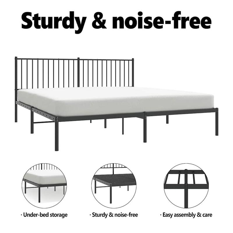 vidaXL Metal Bed Frame, No Mattress