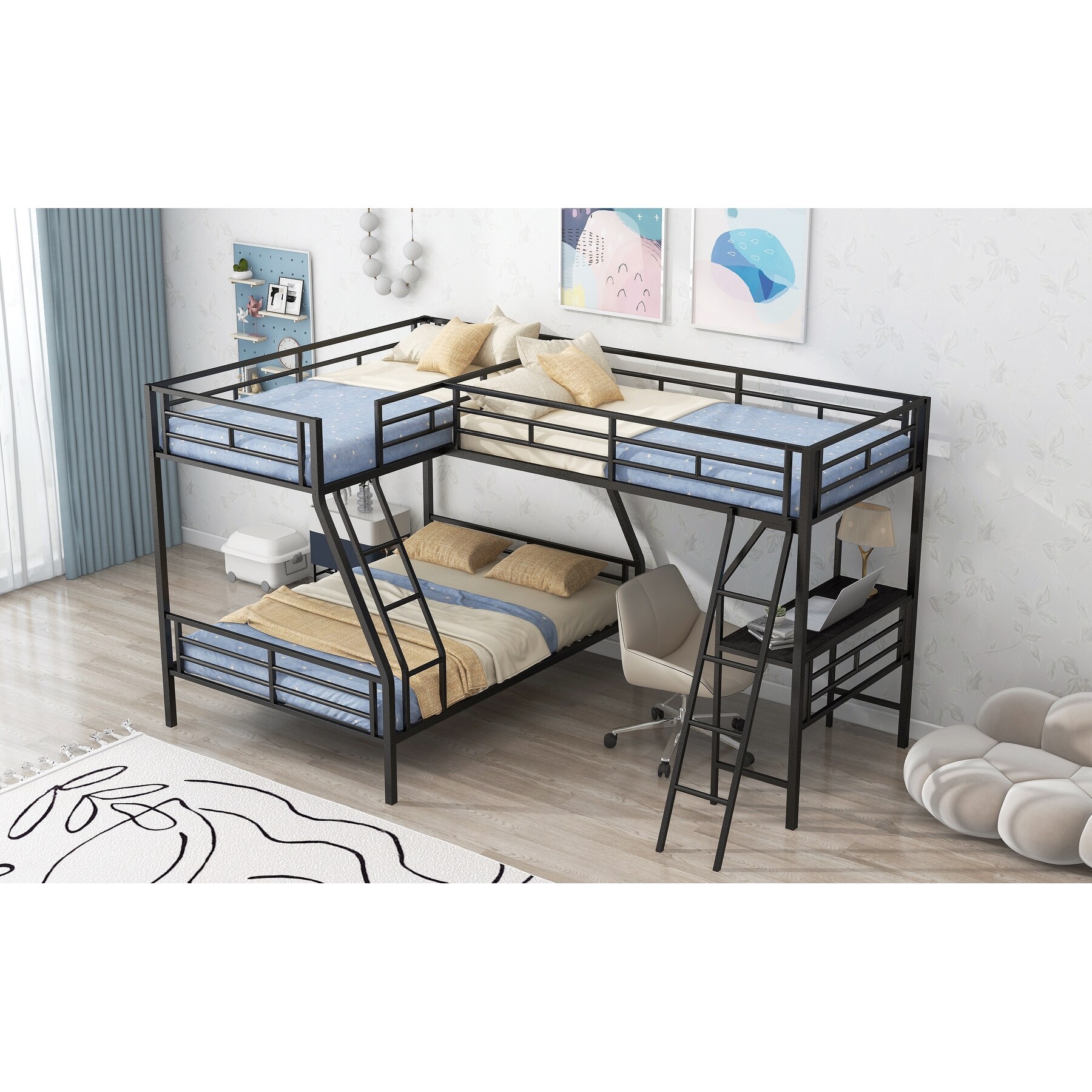Full bed with desk attached store