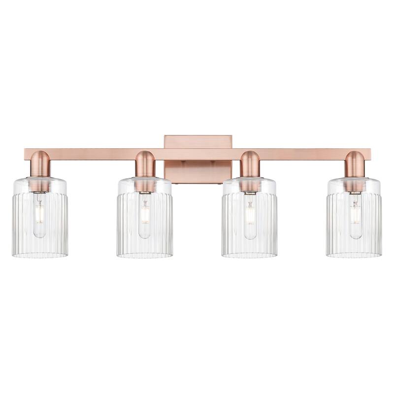 Innovations Lighting Endless Possibilities Arcadia - Hadley - 4 Light 32" Bath Vanity Light - Clear/Antique Copper