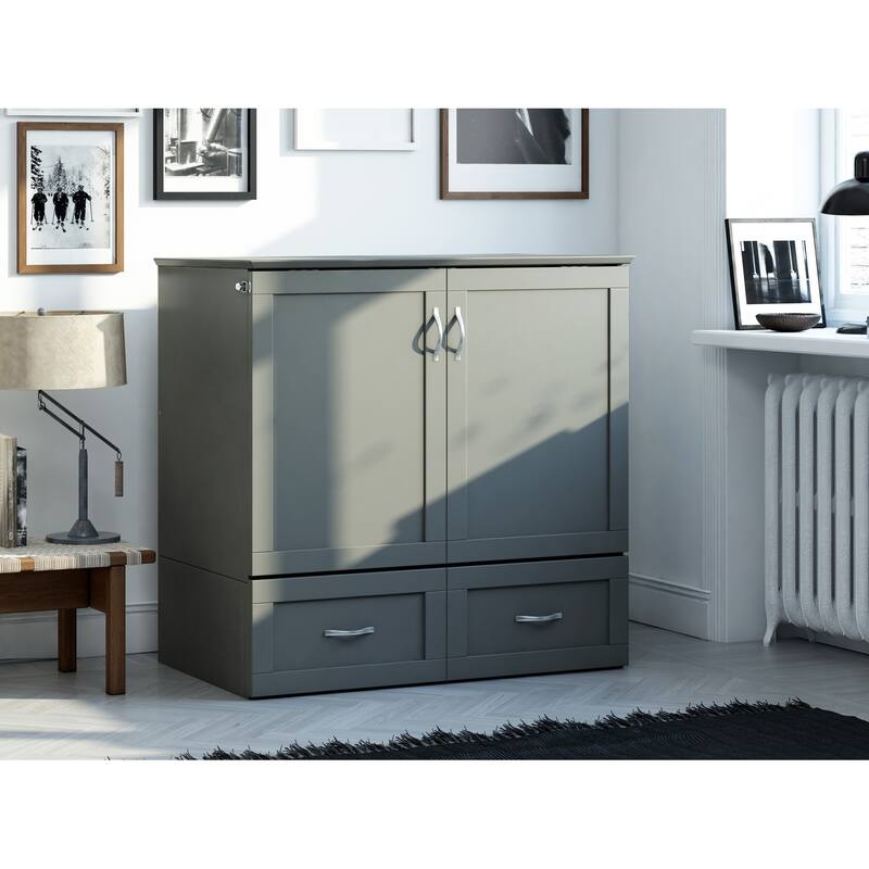 Hamilton Murphy Bed Chest with Storage Drawer and Built-In Charger