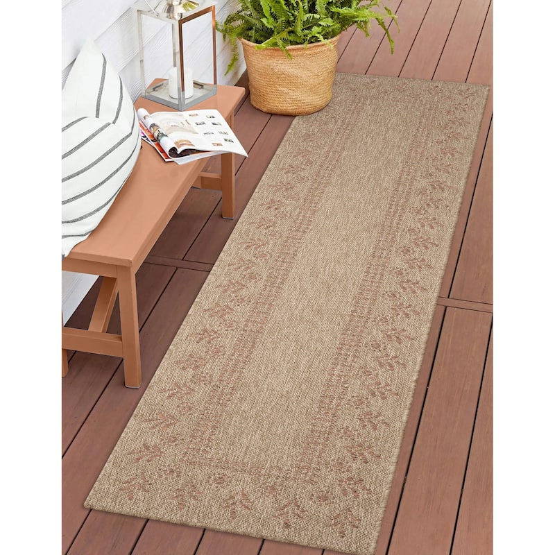 Liora Manne Sahara Block Print Border Indoor/Outdoor Rug