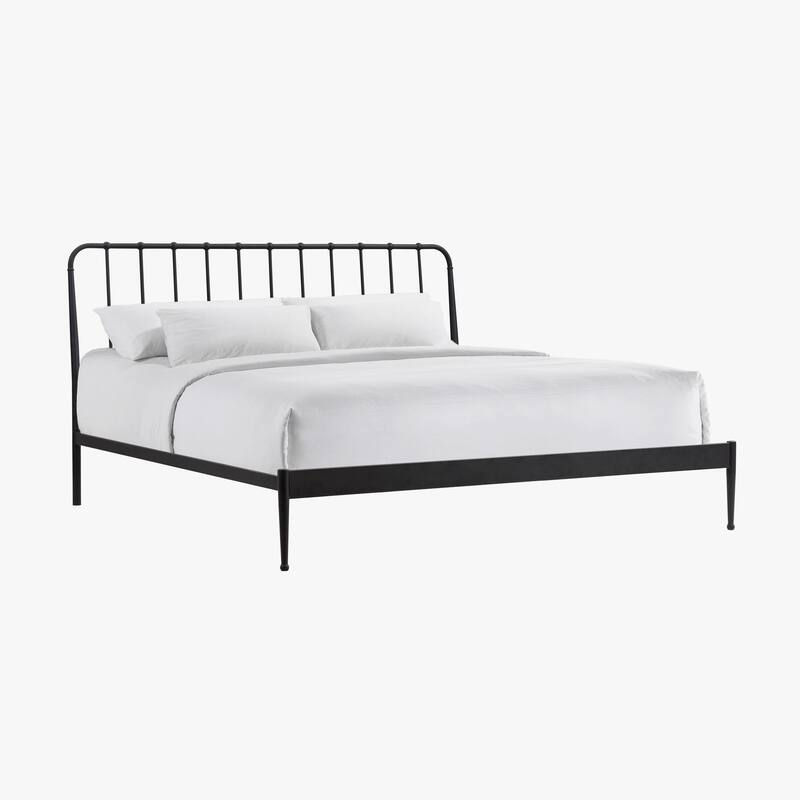 Intercon Farmhouse Metal Panel Bed, Black - King