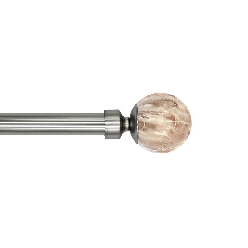 Linen Avenue Tan Travertine Single and Double Window Curtain Rod Set