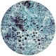 preview thumbnail 48 of 51, SAFAVIEH Madison Gudlin Modern Abstract Watercolor Rug 5' x 5' Round - Turquoise/Navy