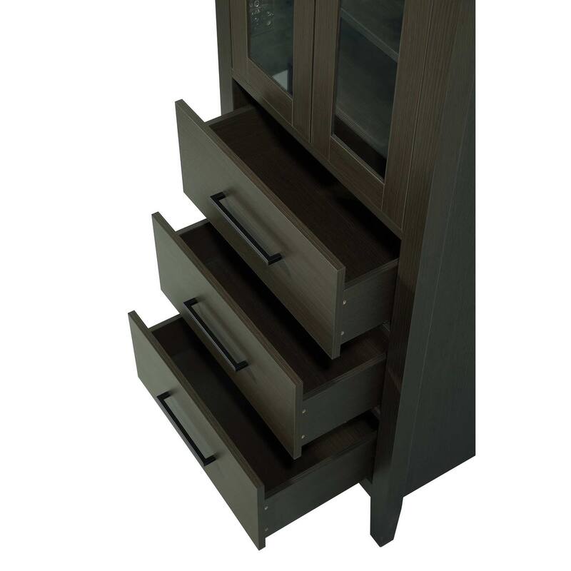 Laura 16-28 Inch Bath Storage Glass Cabinet