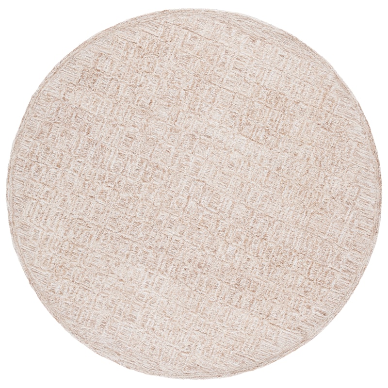 SAFAVIEH Handmade Pine Hamida Modern & Contemporary Wool Rug - 6' Round - Light Brown/Ivory