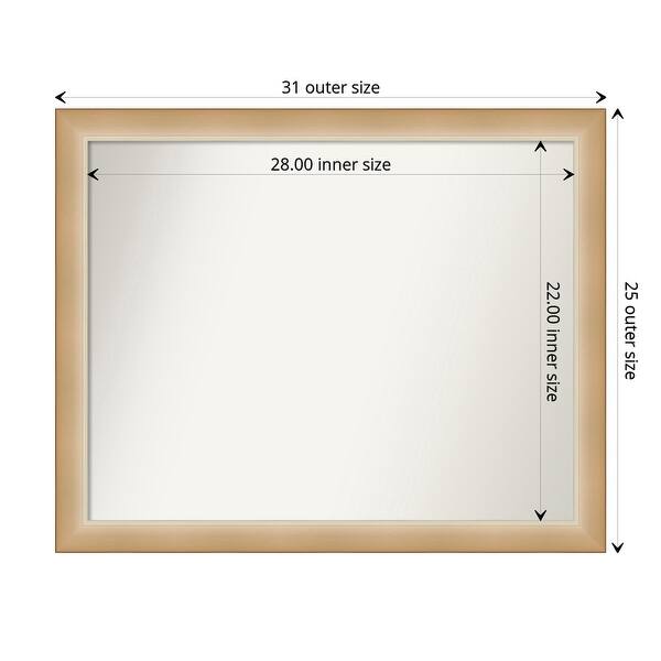 dimension image slide 3 of 5, Non-Beveled Bathroom Wall Mirror - Eva Ombre Gold Narrow Frame